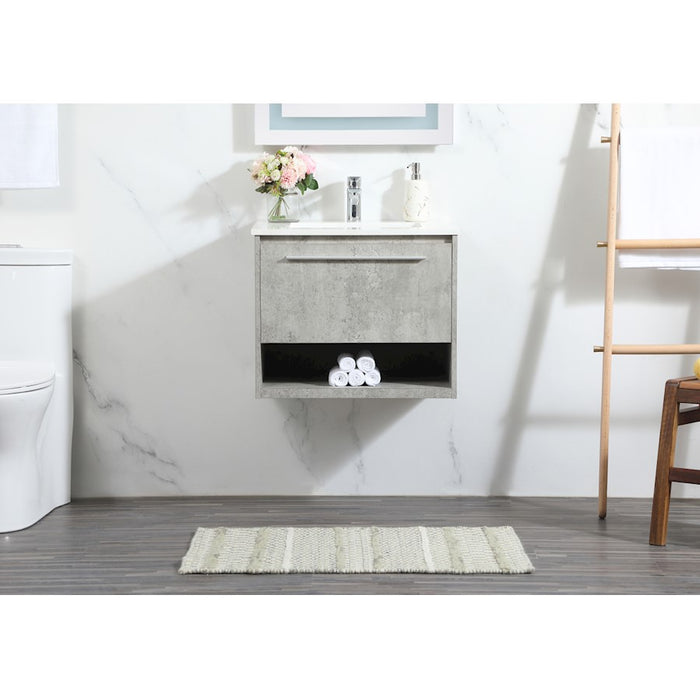 Elegant Roman 24" Single Bathroom Vanity, Concrete Grey