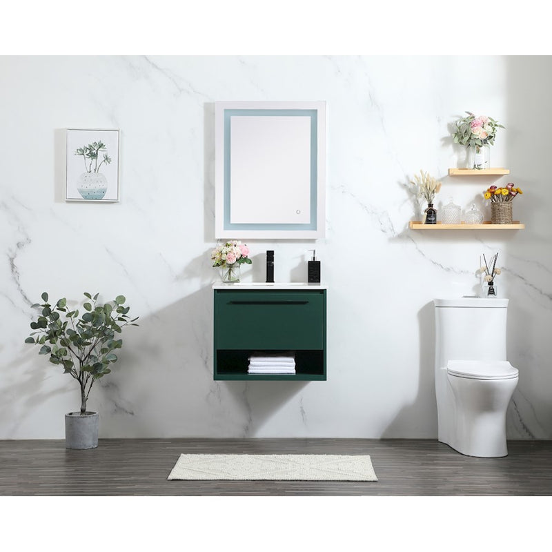 Elegant Roman 24" Single Bathroom Vanity, Concrete Grey