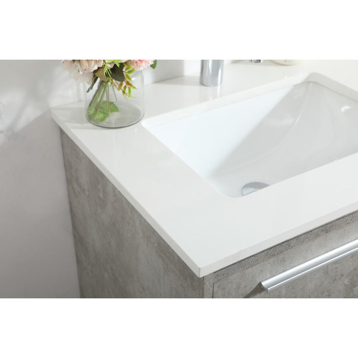 Elegant Roman 24" Single Bathroom Vanity, Concrete Grey