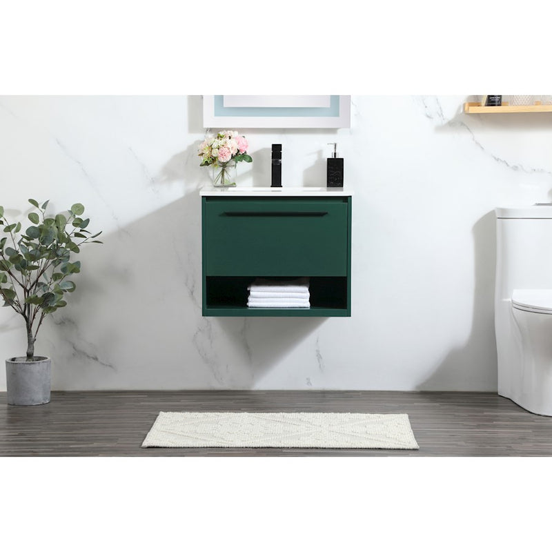 Elegant Kitchen/Bath Roman 24" Single Bathroom Vanity, Green