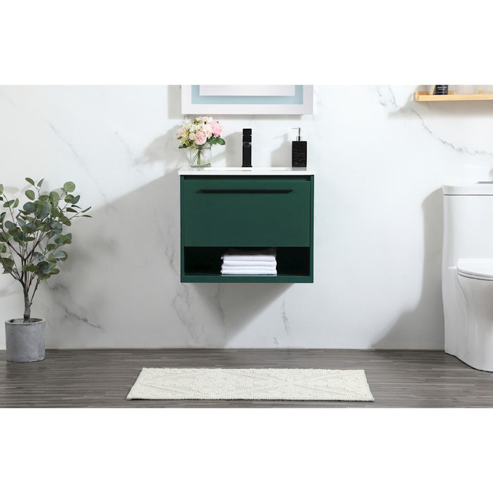 Elegant Kitchen/Bath Roman 24" Single Bathroom Vanity, Green