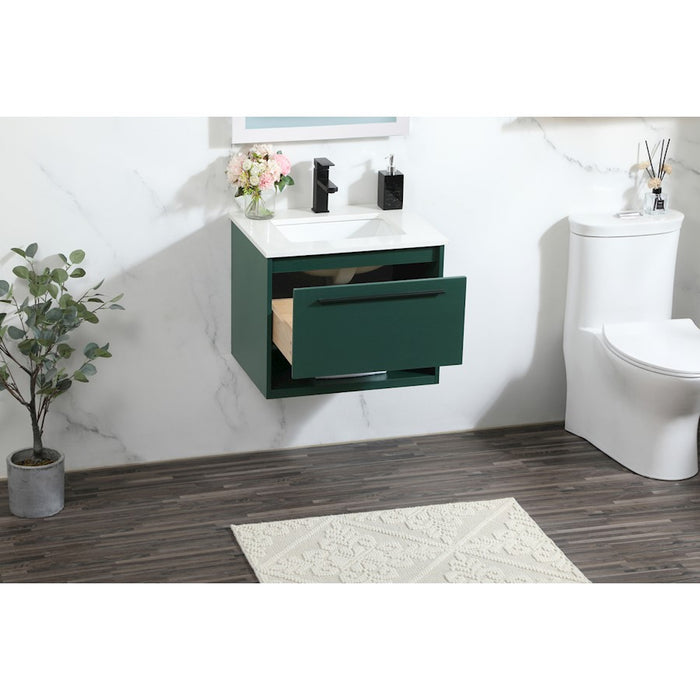 Elegant Kitchen/Bath Roman 24" Single Bathroom Vanity, Green