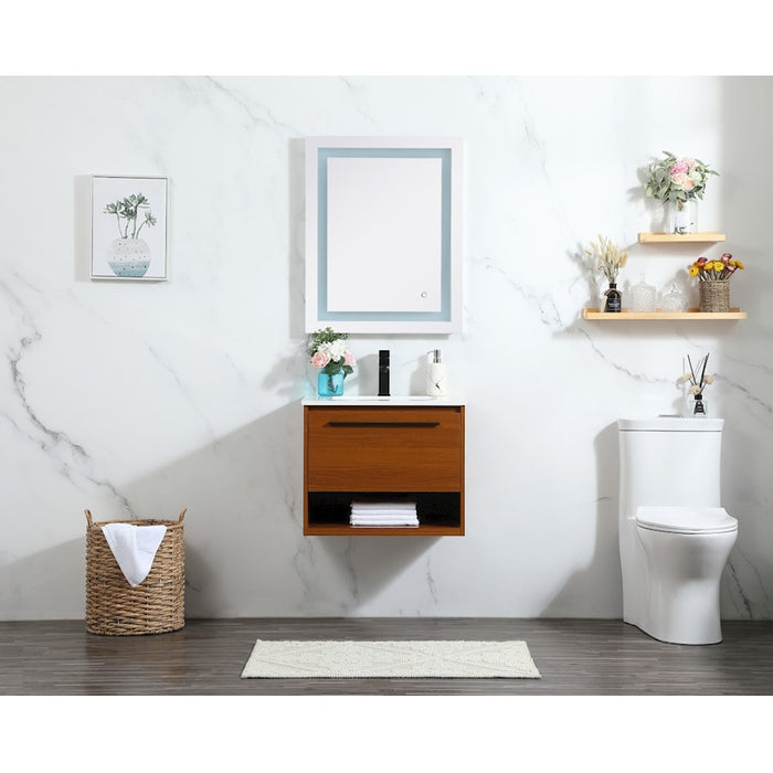Elegant Kitchen/Bath Roman 24" Single Bathroom Vanity, Maple