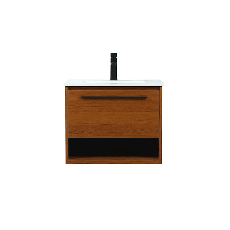 Elegant Kitchen/Bath Roman 24" Single Bathroom Vanity, Teak - VF43524MTK