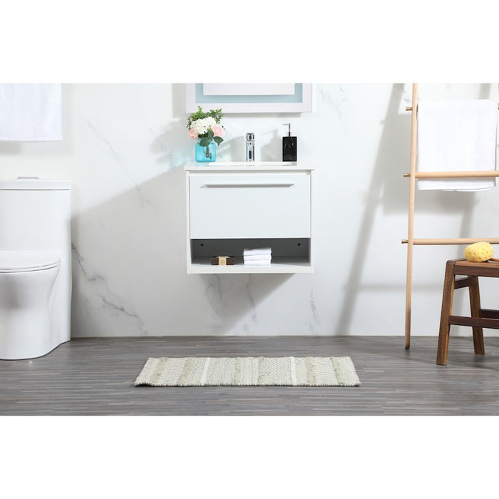 Elegant Kitchen/Bath Roman 24" Single Bathroom Vanity, White