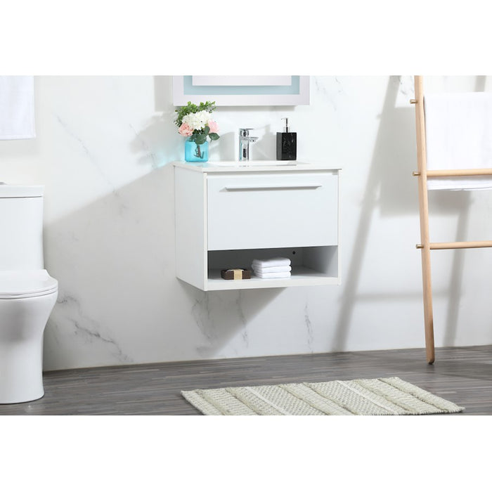 Elegant Kitchen/Bath Roman 24" Single Bathroom Vanity, White