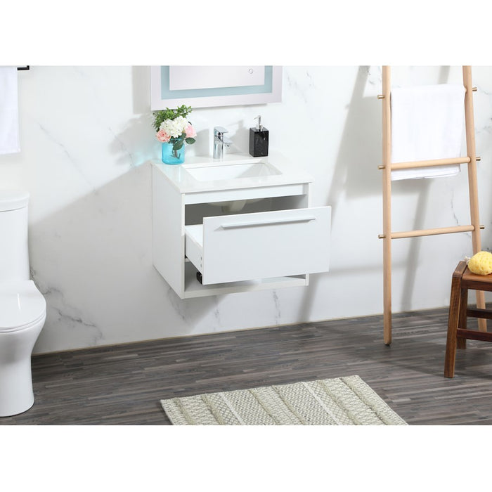 Elegant Kitchen/Bath Roman 24" Single Bathroom Vanity, White