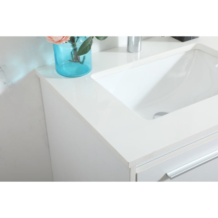 Elegant Kitchen/Bath Roman 24" Single Bathroom Vanity, White