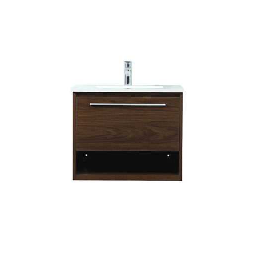 Elegant Kitchen/Bath Roman 24" Single Bathroom Vanity, Walnut - VF43524MWT