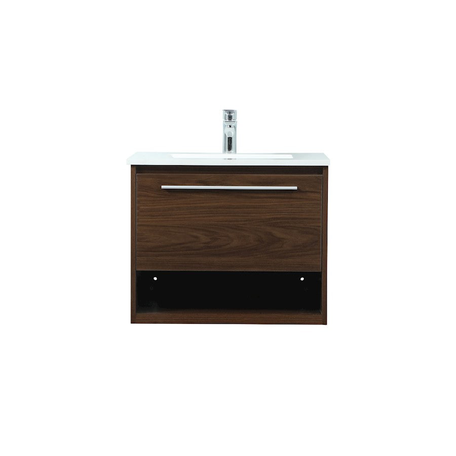 Elegant Kitchen/Bath Roman 24" Single Bathroom Vanity, Walnut - VF43524MWT