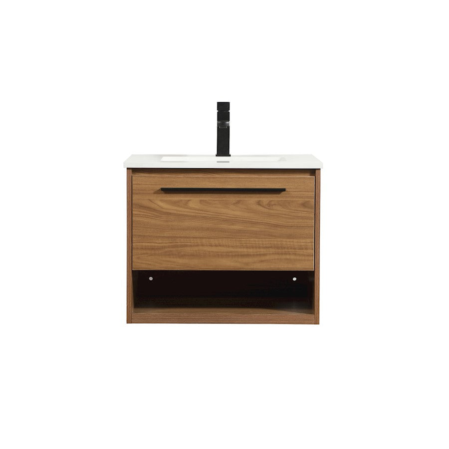 Elegant Kitchen/Bath Roman 24" Single Bathroom Vanity, Walnut Brown - VF43524WB