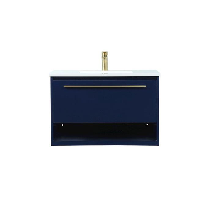 Elegant Kitchen/Bath Roman 30" Single Bathroom Vanity, Blue - VF43530MBL