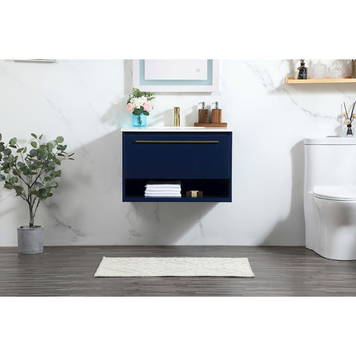 Elegant Kitchen/Bath Roman 30" Single Bathroom Vanity, Blue