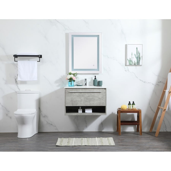 Elegant Roman 30" Single Bathroom Vanity, Blue/Backsplash