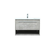 Elegant Roman 30" Single Bathroom Vanity, Concrete Grey - VF43530MCG
