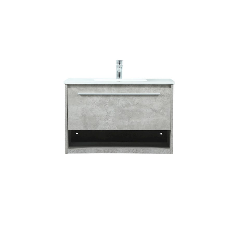 Elegant Roman 30" Single Bathroom Vanity, Concrete Grey - VF43530MCG