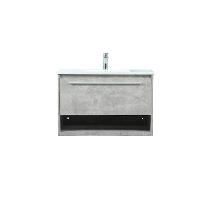 Elegant Roman 30" Single Bathroom Vanity, Concrete Grey - VF43530MCG