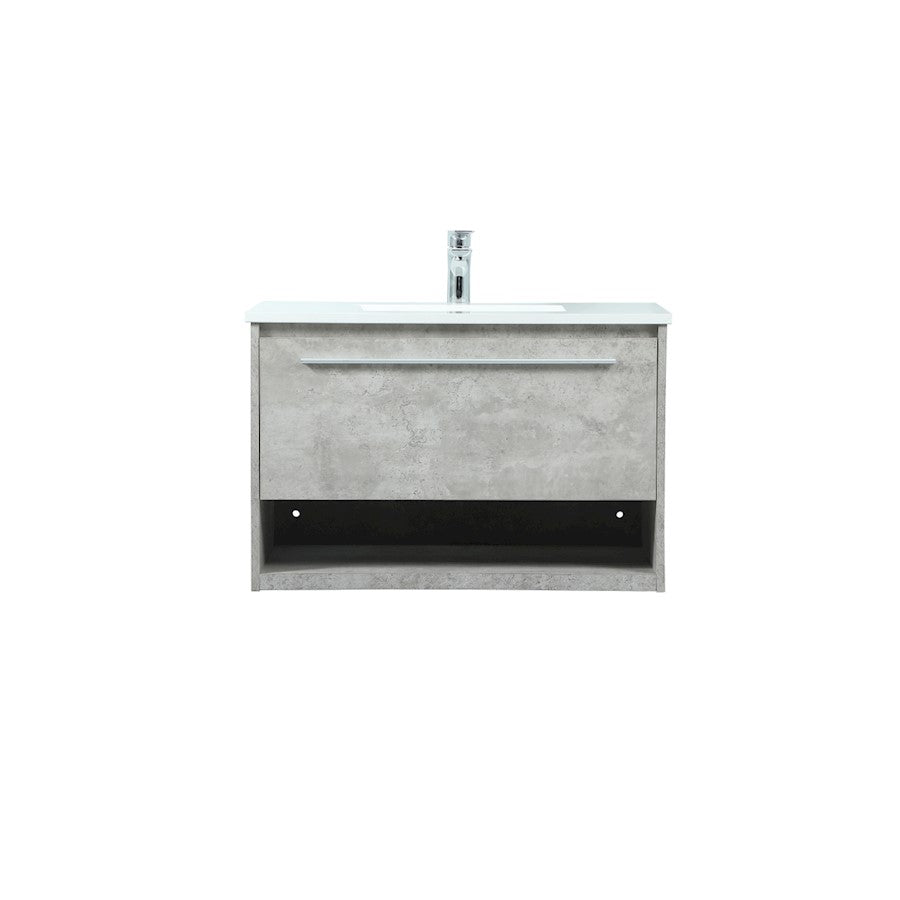 Elegant Roman 30" Single Bathroom Vanity, Concrete Grey - VF43530MCG