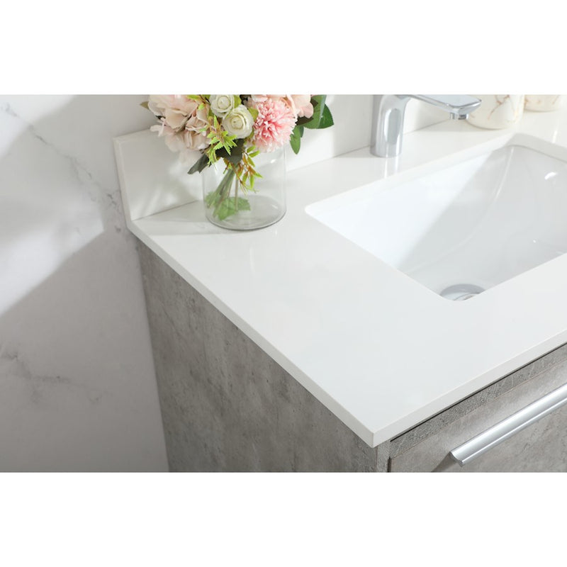 Elegant Roman 30" Single Vanity, Concrete Grey/Backsplash