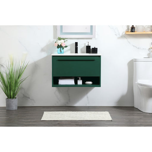 Elegant Kitchen/Bath Roman 30" Single Bathroom Vanity, Green