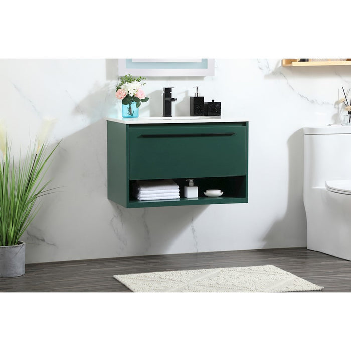 Elegant Kitchen/Bath Roman 30" Single Bathroom Vanity, Green