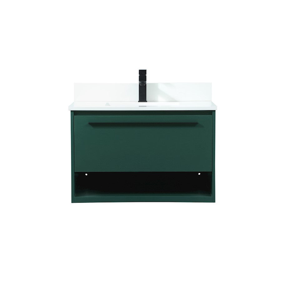 Elegant Roman 30" Single Bathroom Vanity, Green/Backsplash - VF43530MGN-BS