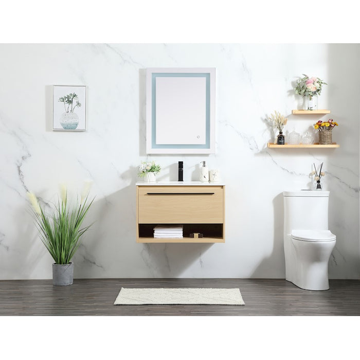 Elegant Roman 30" Single Bathroom Vanity, Green/Backsplash