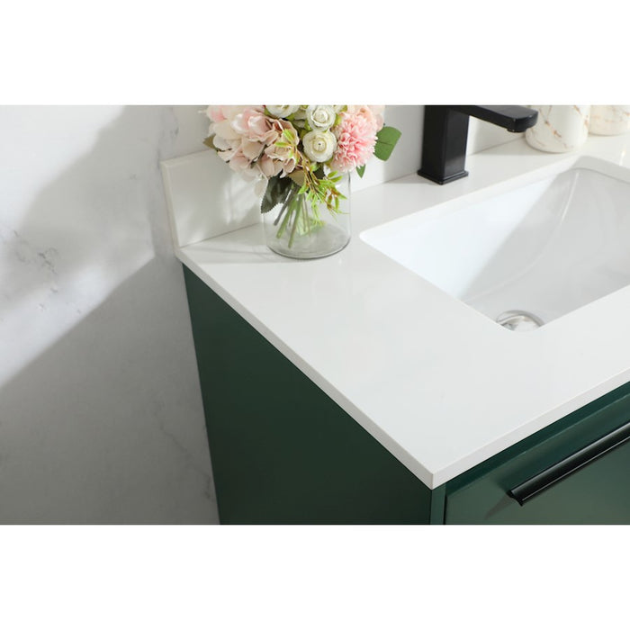 Elegant Roman 30" Single Bathroom Vanity, Green/Backsplash