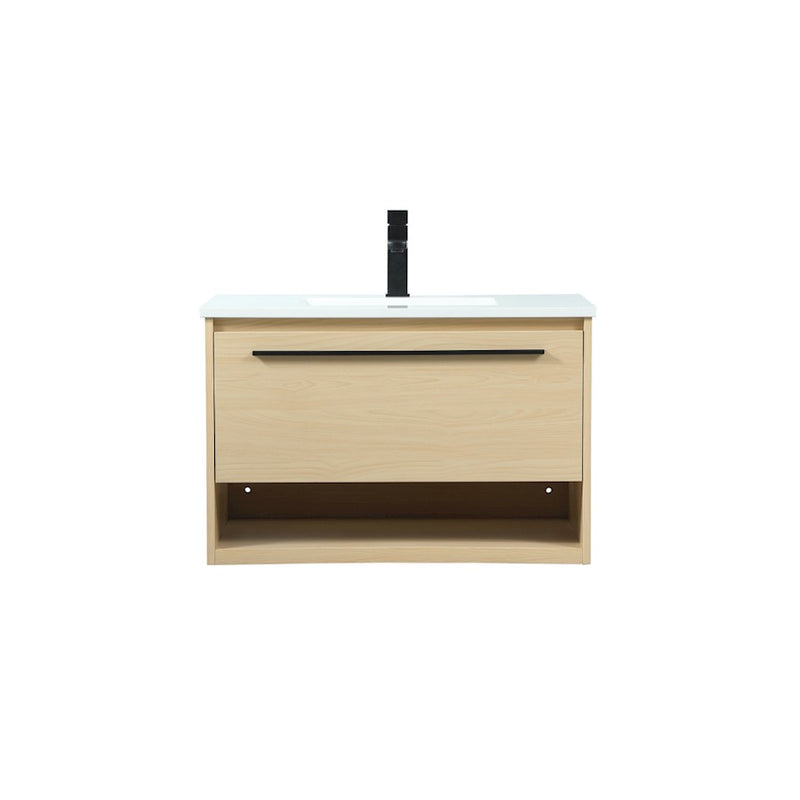 Elegant Kitchen/Bath Roman 30" Single Bathroom Vanity, Maple - VF43530MMP