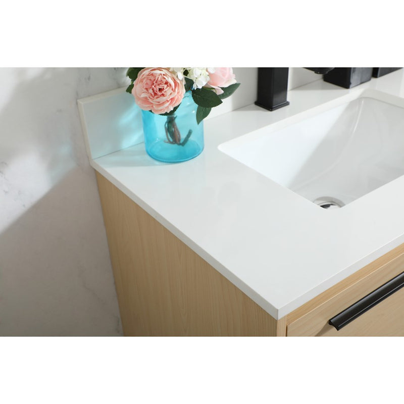 Elegant Roman 30" Single Bathroom Vanity, Maple/Backsplash