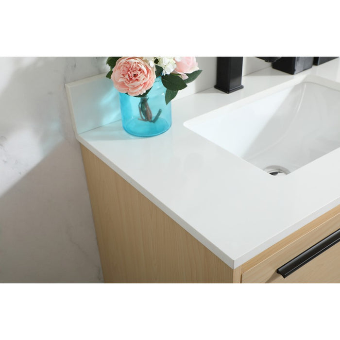Elegant Roman 30" Single Bathroom Vanity, Maple/Backsplash