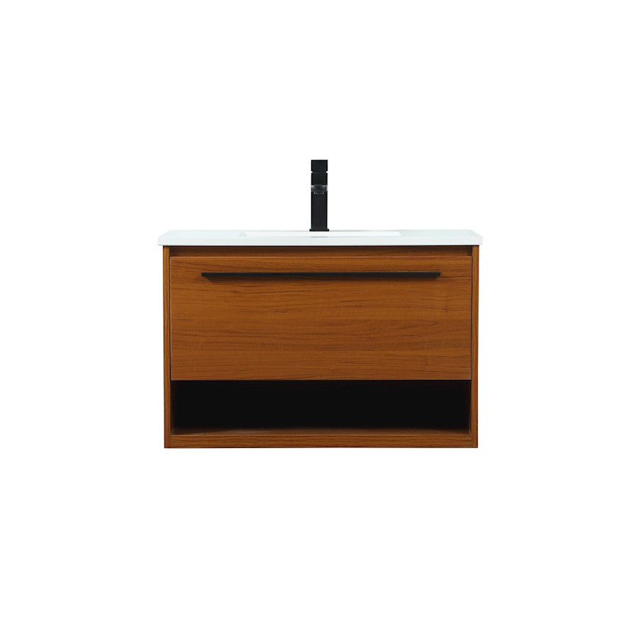 Elegant Kitchen/Bath Roman 30" Single Bathroom Vanity, Teak - VF43530MTK