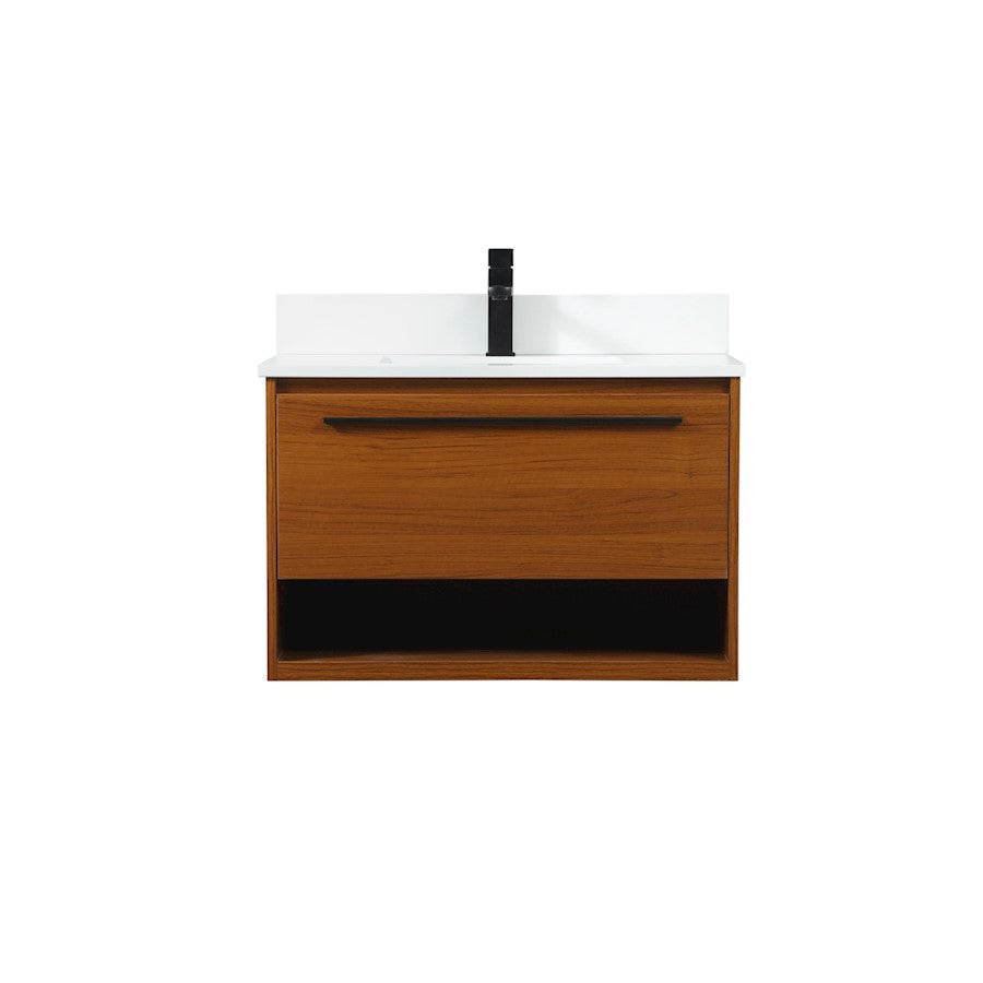 Elegant Roman 30" Single Bathroom Vanity, Teak/Backsplash - VF43530MTK-BS