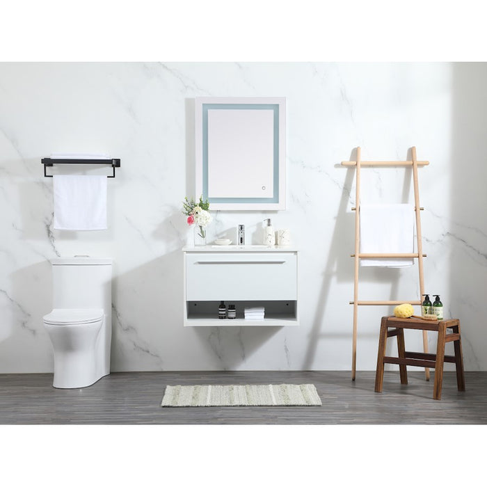 Elegant Roman 30" Single Bathroom Vanity, Teak/Backsplash