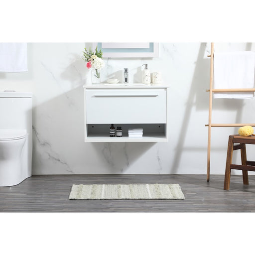 Elegant Kitchen/Bath Roman 30" Single Bathroom Vanity, White