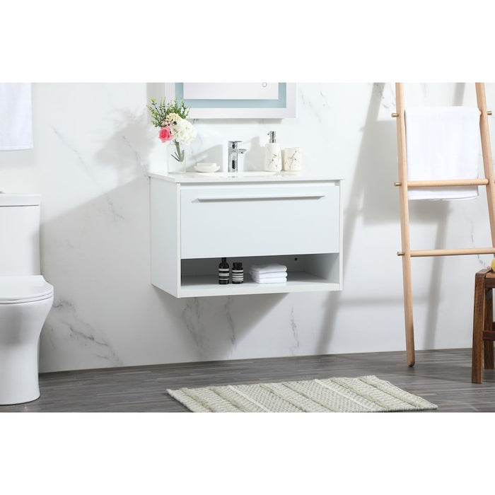 Elegant Kitchen/Bath Roman 30" Single Bathroom Vanity, White