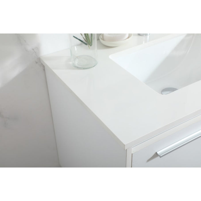 Elegant Kitchen/Bath Roman 30" Single Bathroom Vanity, White