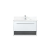 Elegant Roman 30" Single Bathroom Vanity, White/Backsplash - VF43530MWH-BS