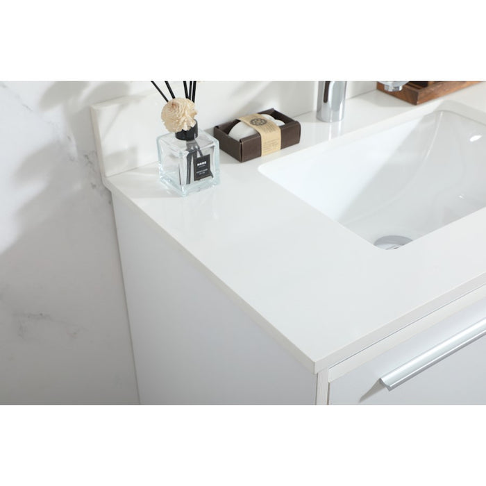 Elegant Roman 30" Single Bathroom Vanity, White/Backsplash