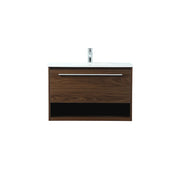 Elegant Kitchen/Bath Roman 30" Single Bathroom Vanity, Walnut - VF43530MWT