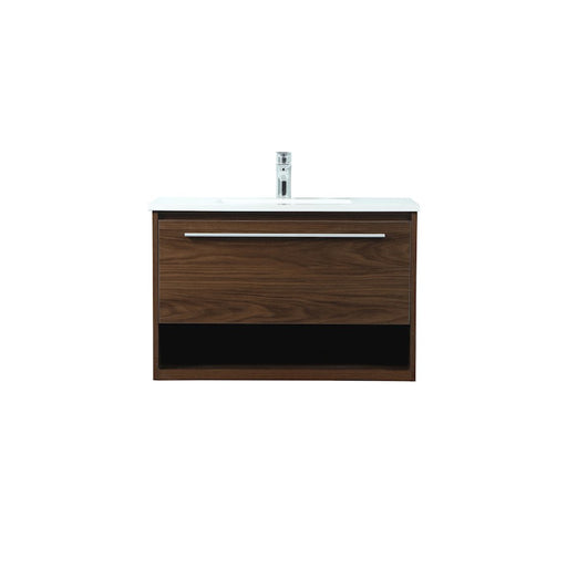 Elegant Kitchen/Bath Roman 30" Single Bathroom Vanity, Walnut - VF43530MWT
