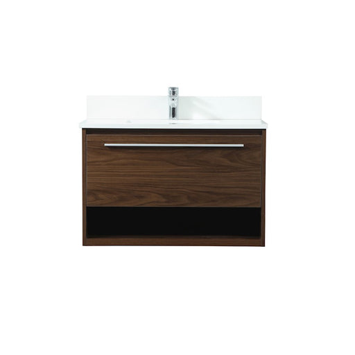 Elegant Roman 30" Single Bathroom Vanity, Walnut/Backsplash - VF43530MWT-BS
