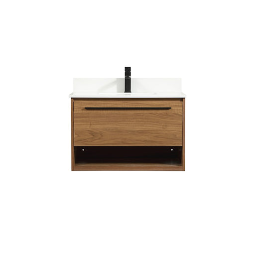 Elegant Roman 30" Single Bathroom Vanity, Walnut Brown/Backsplash - VF43530WB-BS