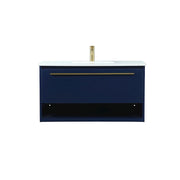 Elegant Kitchen/Bath Roman 36" Single Bathroom Vanity, Blue - VF43536MBL
