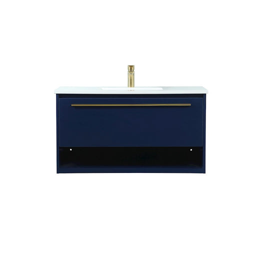 Elegant Kitchen/Bath Roman 36" Single Bathroom Vanity, Blue - VF43536MBL