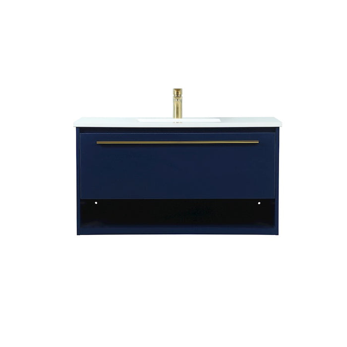 Elegant Kitchen/Bath Roman 36" Single Bathroom Vanity, Blue - VF43536MBL