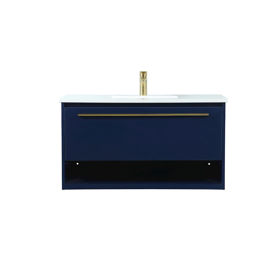 Elegant Kitchen/Bath Roman 36" Single Bathroom Vanity, Blue - VF43536MBL