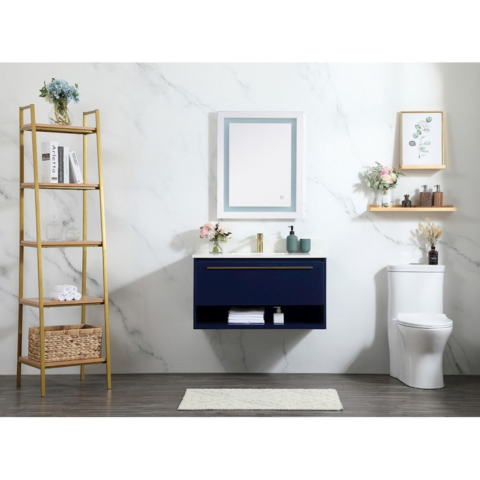 Elegant Kitchen/Bath Roman 36" Single Bathroom Vanity, Blue