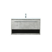 Elegant Roman 36" Single Bathroom Vanity, Concrete Grey - VF43536MCG