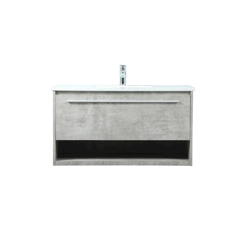 Elegant Roman 36" Single Bathroom Vanity, Concrete Grey - VF43536MCG